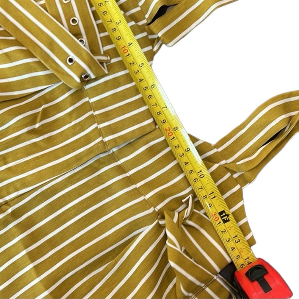 NWOT APeach Mustard Colored High Waisted Jumpsuit - Picture 6 of 13